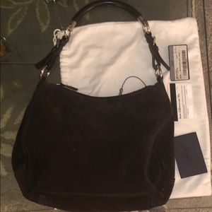 Beautiful brown suede Prada scamasciato bag